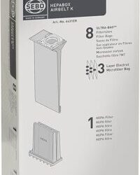 SEBO K HEPA Service Kit 6431ER includes vacuum bags, HEPA filter and exhaust filter.
